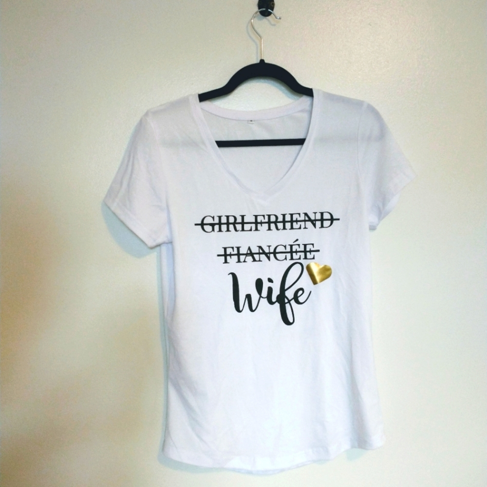 White wife t shirt size medium